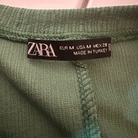 ZARA Short Sleeve Midi Dress in Green size M - Picture 3 of 10
